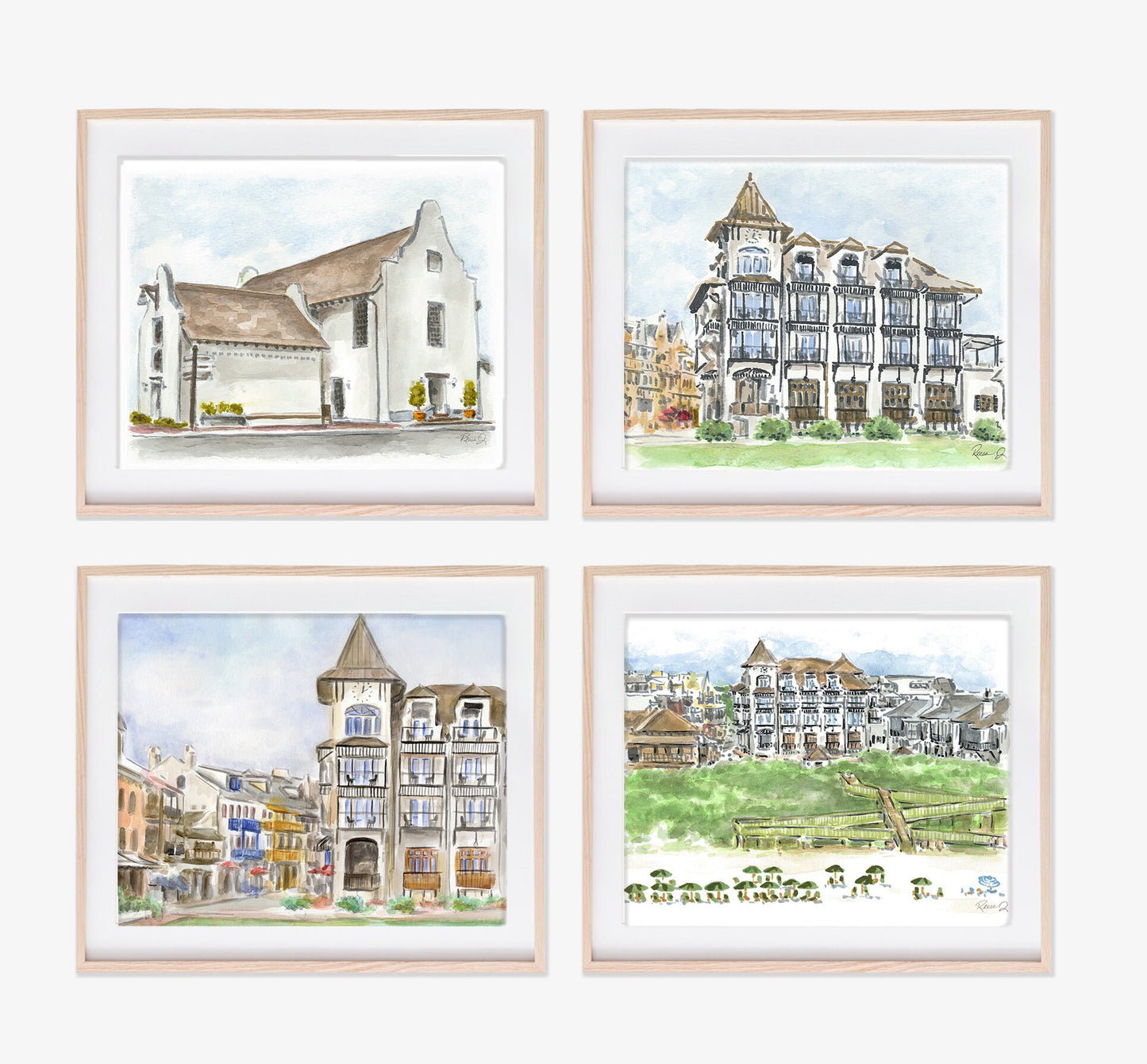 Rosemary Beach Art 30A Painting of Pearl Hotel Rosemary Beach Florida Vacation Keepsake Beach View Main Street Rosemary Beach Decor for Home