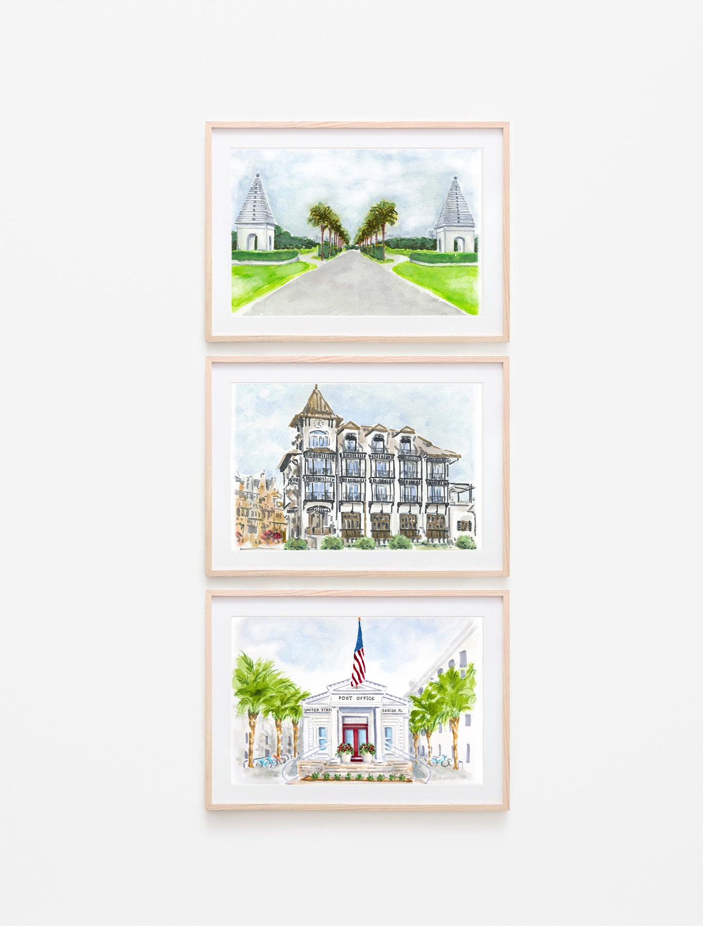 Alys Beach Art Print 30A Art Watercolor Painting of Alys Beach Vacation Artwork 30A Gift Artwork Rosemary Beach Florida Seaside Beach