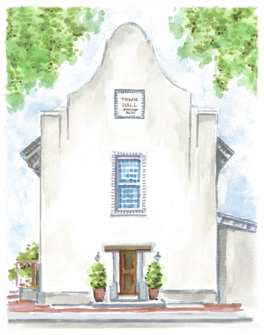 Town Hall Rosemary Beach Art Print 30A Art Rosemary Beach Wall Art Wedding Venue Artwork Vacation Keepsake Beach House Decor Coastal Artwork