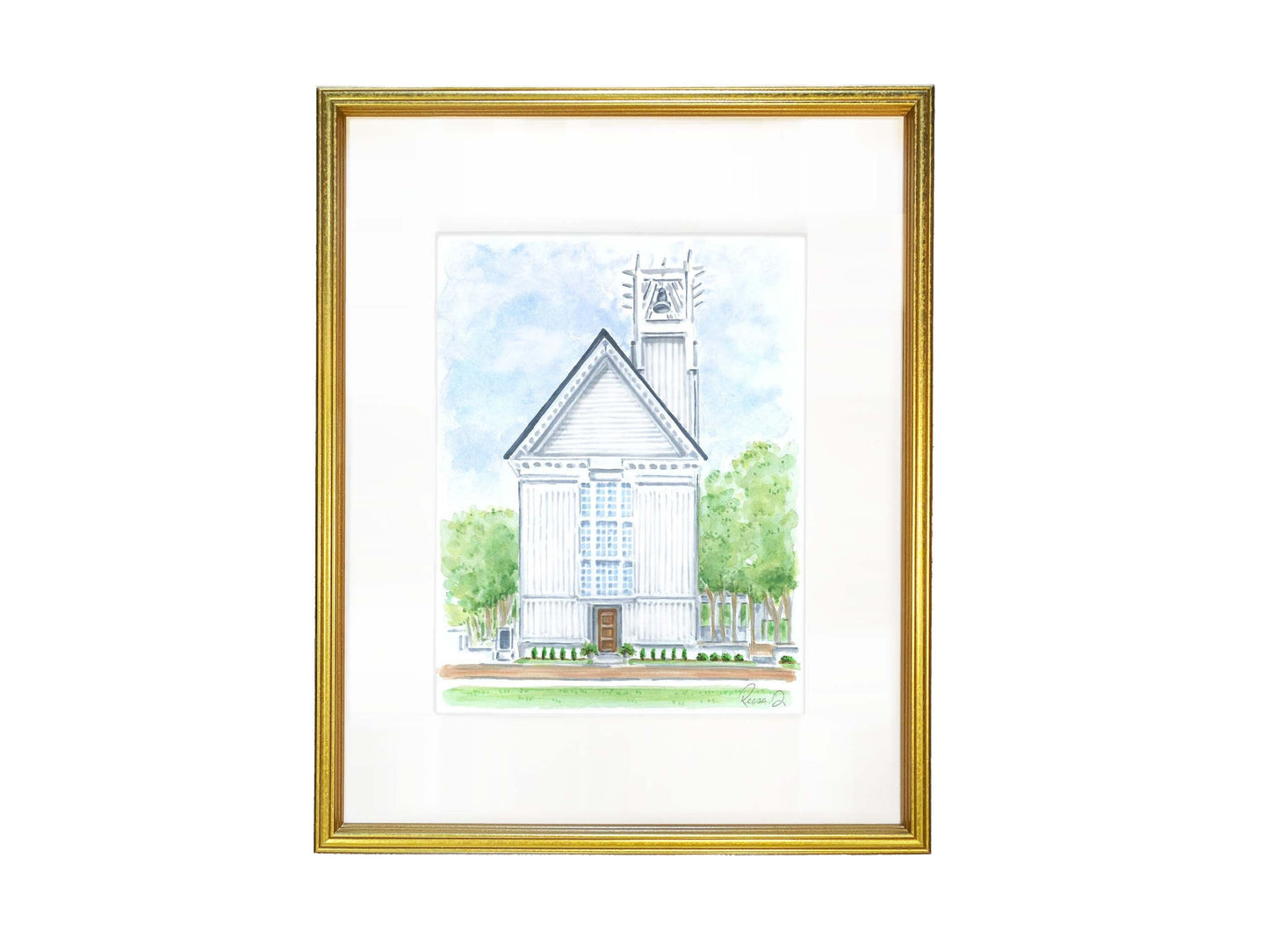 Seaside Florida Chapel Art Print 30A Art Watercolor Painting of Seaside Florida Beach Artwork Wedding Venue Art Beach Keepsake Wedding Gift