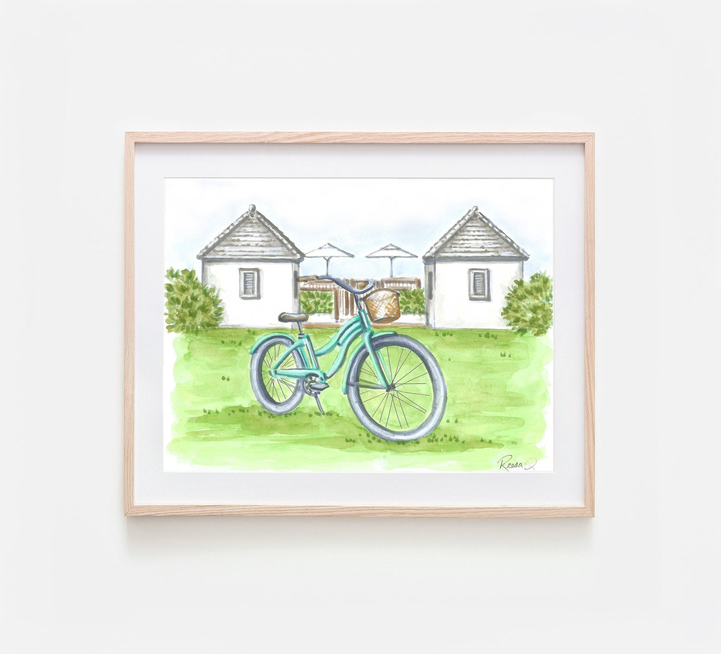 Rosemary Beach Cruiser Art 30A Art Beach Cruiser Painting Rosemary Beach Easter Green Print Vacation Keepsake Florida Beach House Decor