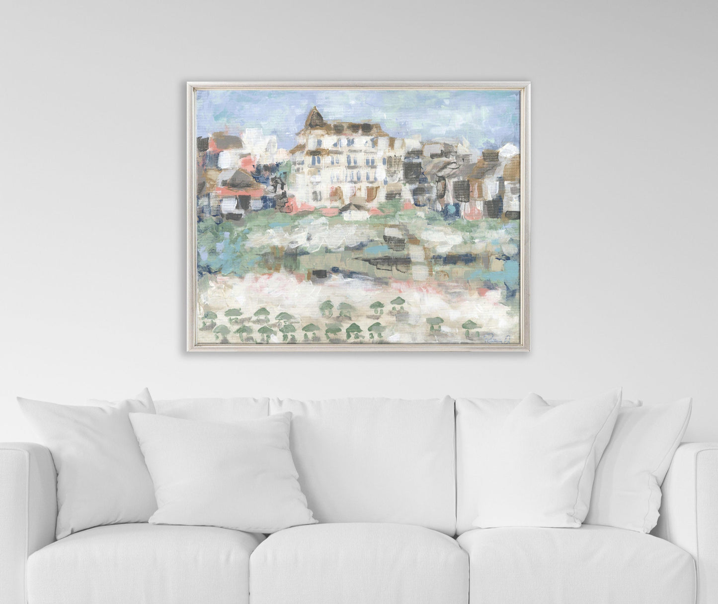 Rosemary Beach View Canvas 30A Rosemary Beach Hand Embellished Giclee Beach House Art on Canvas Painting Pearl Hotel Print on Canvas