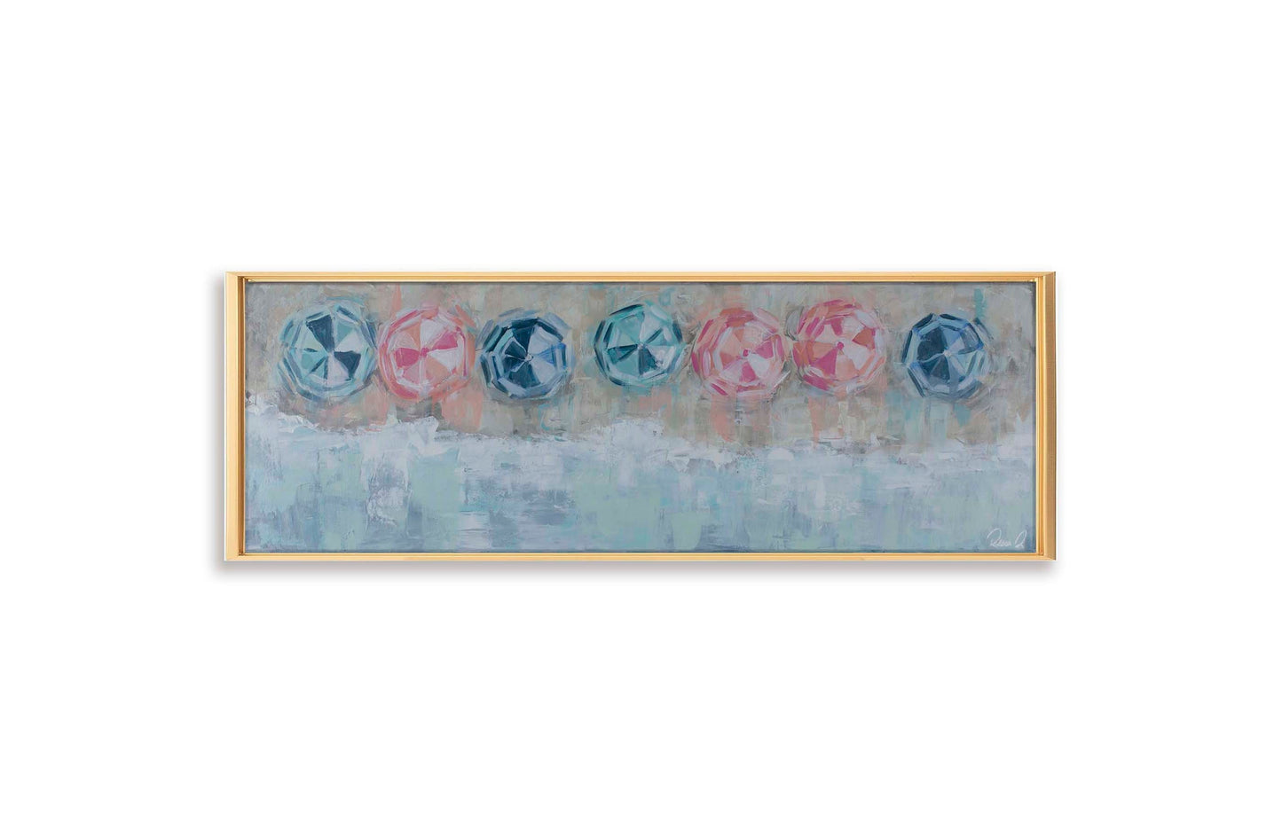 Beach Umbrella Painting Canvas Art Coastal Vacation Decor Colorful Beach Umbrellas Beach Vacation House Painting Coastal Beach Painting