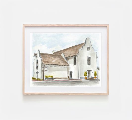 Town Hall & Post Office Rosemary Beach Art Print 30A Art Rosemary Beach Painting Florida Beach Artwork Wedding Gift Main Street Rosemary