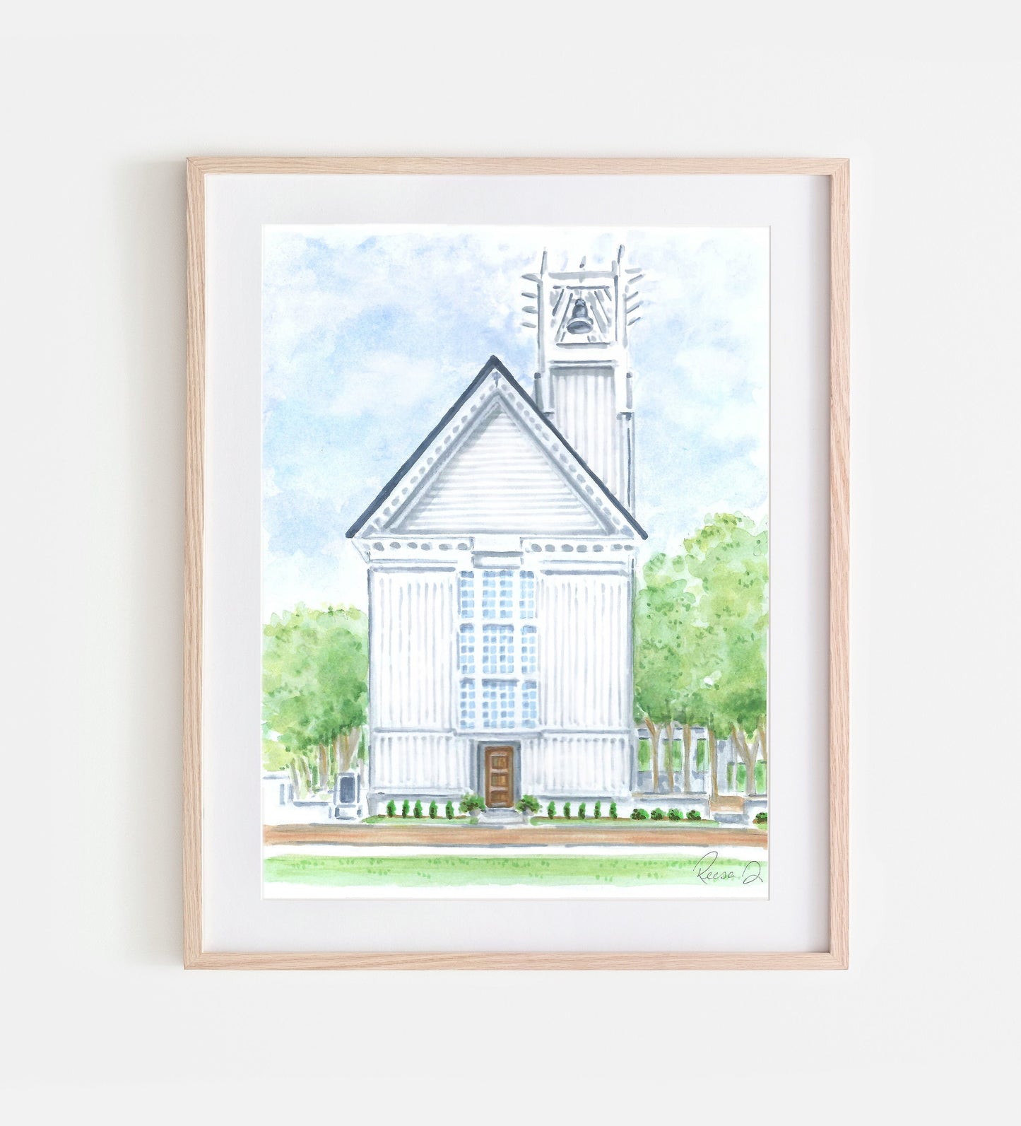 Seaside Florida Chapel Art Print 30A Art Watercolor Painting of Seaside Florida Beach Artwork Wedding Venue Art Beach Keepsake Wedding Gift