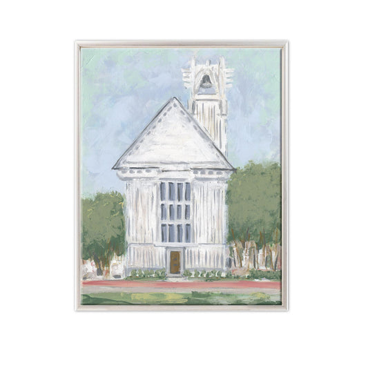 Seaside Chapel Painting: 30A Florida Beach Art, Hand Embellished Giclee