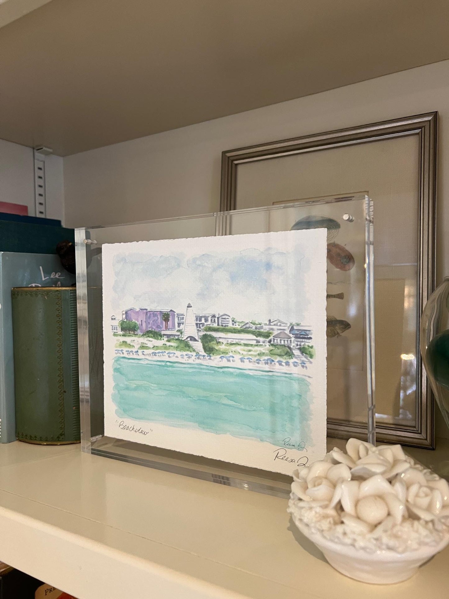 Seaside Florida Art Print 30A Art Beach View Seaside Florida Watercolor Painting of Seaside Beach Print 30A Florida