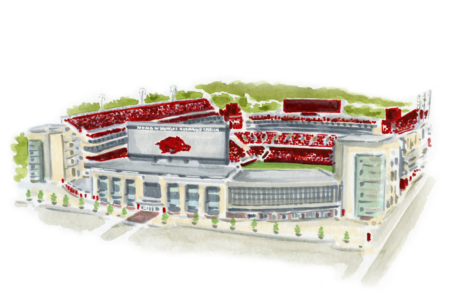 Reynolds Razorback Stadium Print