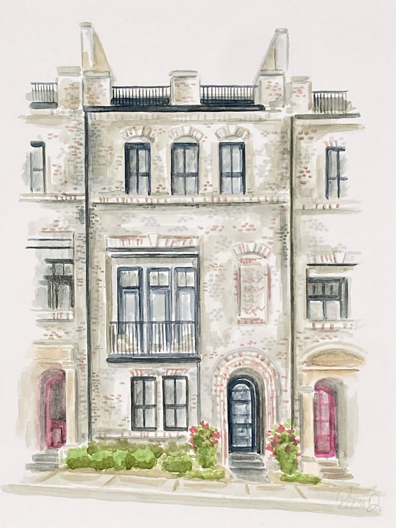 Custom House Watercolor Portrait