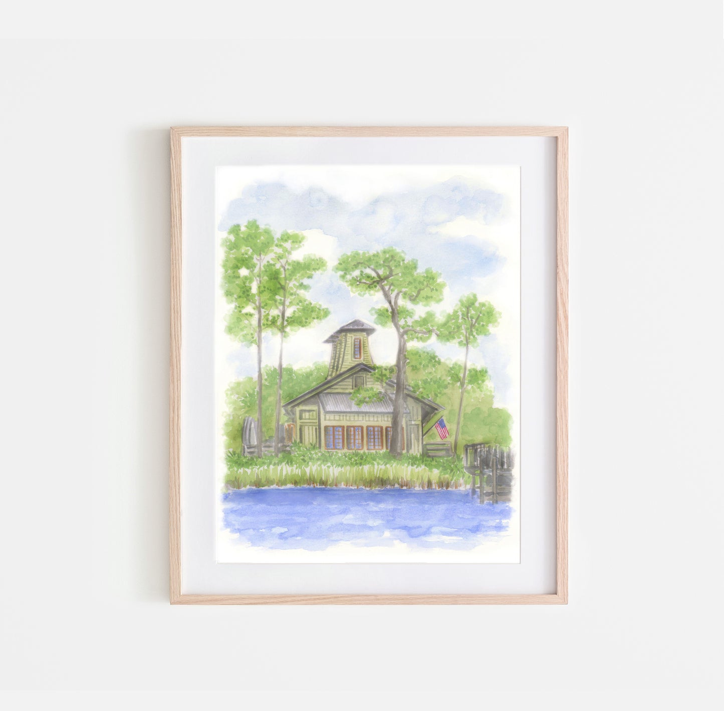Watercolor Boathouse