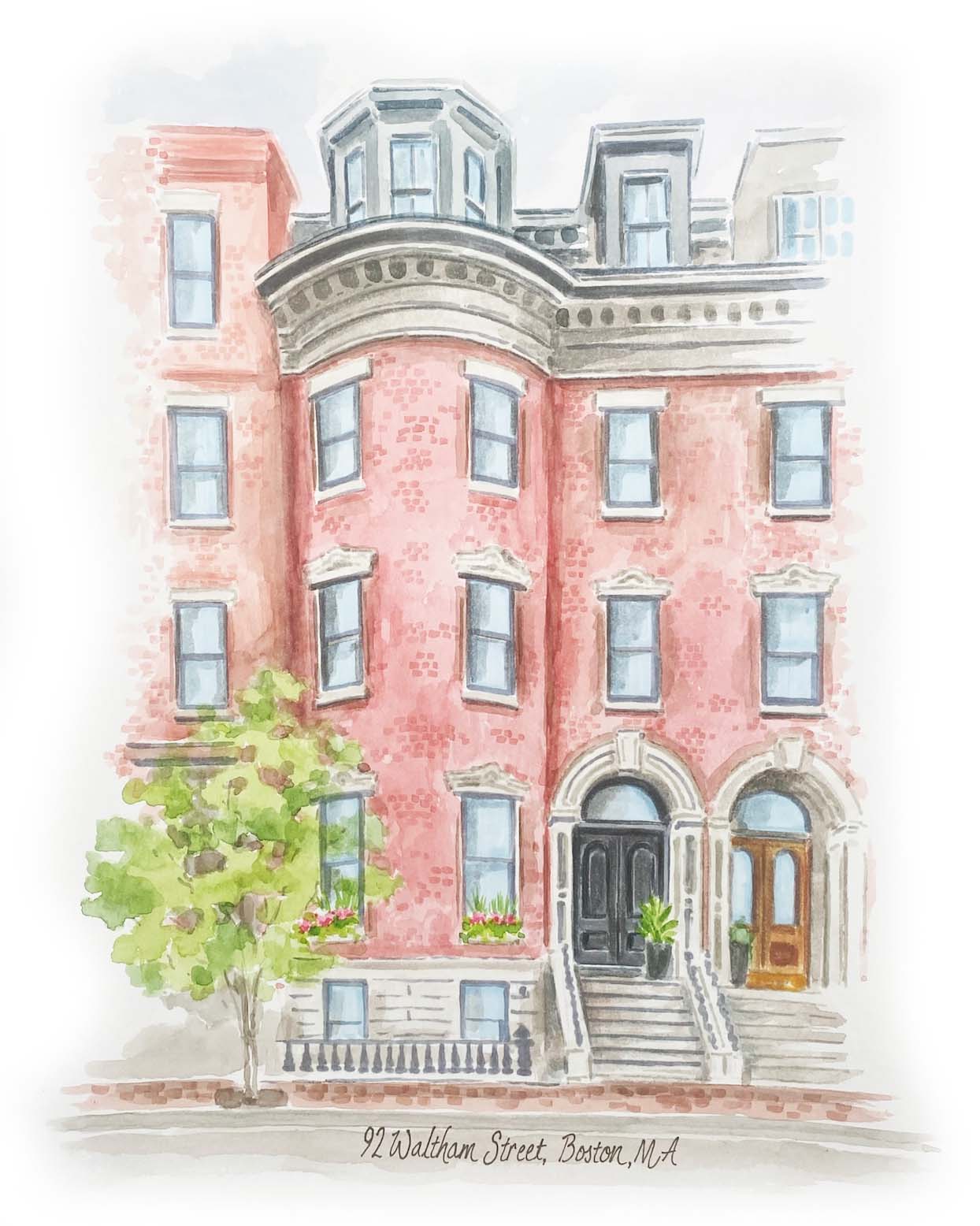 Custom House Watercolor Portrait