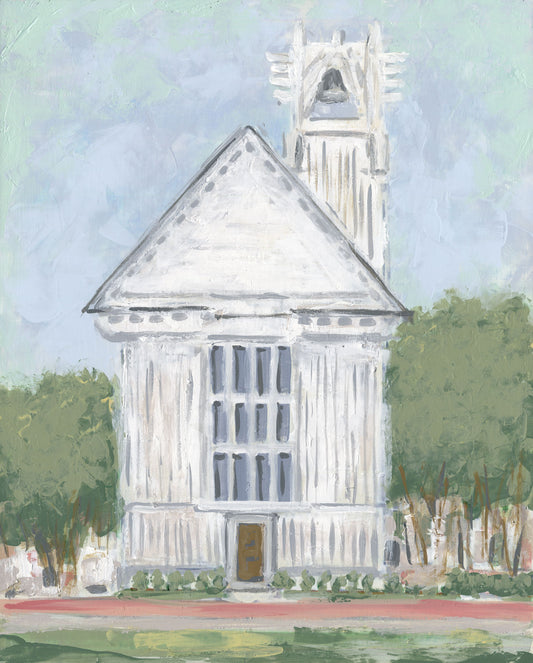 Seaside Chapel Painting: 30A Florida Beach Art, Hand Embellished Giclee