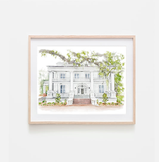 Custom Venue Watercolor Portrait