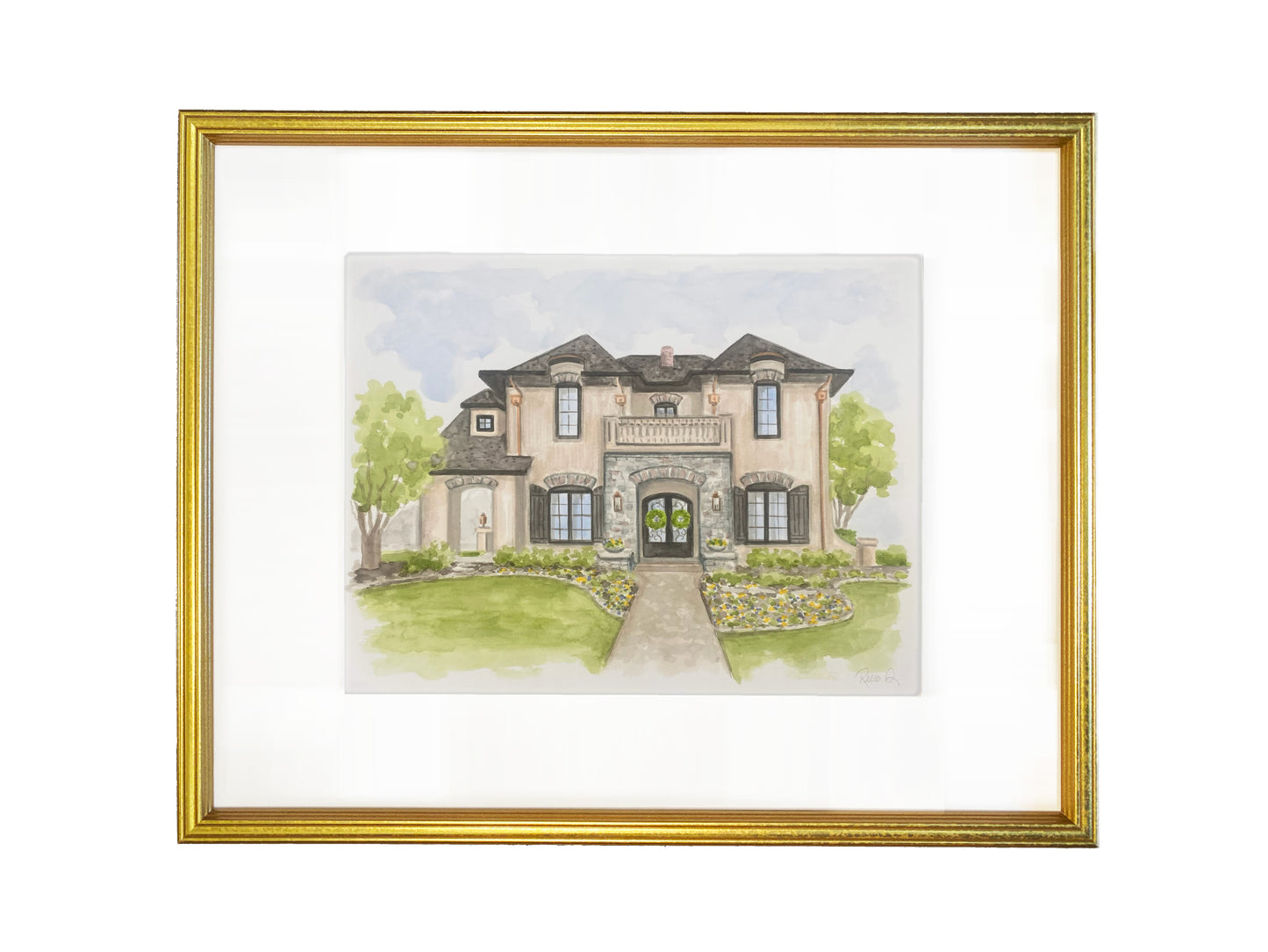 Custom House Watercolor Portrait