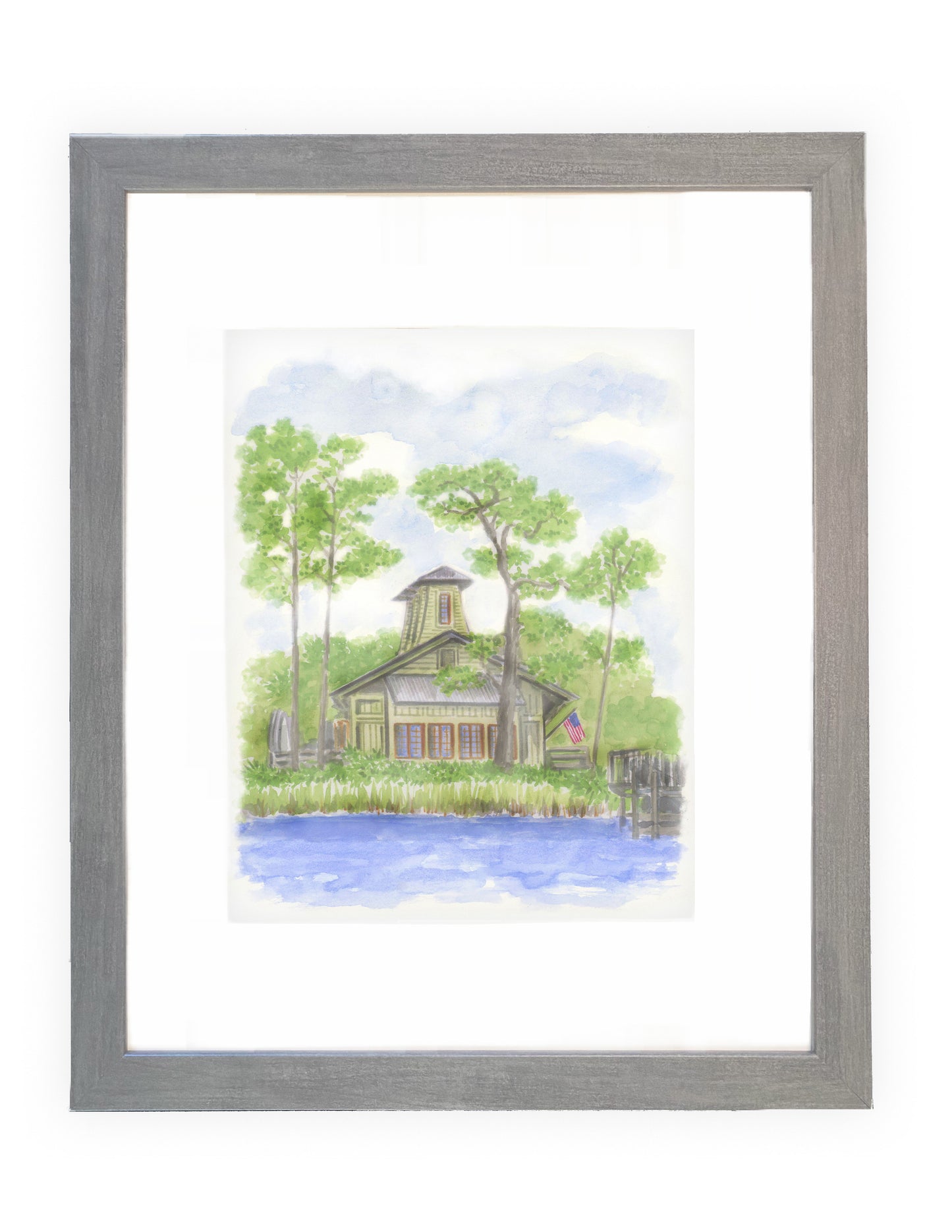 Watercolor Boathouse