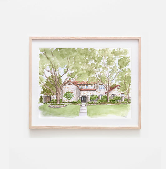 Custom House Watercolor Portrait