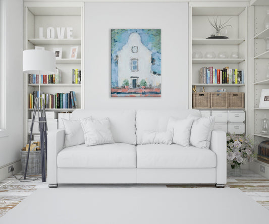 Rosemary Beach Town Hall & Post Office Canvas 30A Art Rosemary Beach Hand Embellished Giclee Florida Beach Artwork Wedding Gift Beach Decor