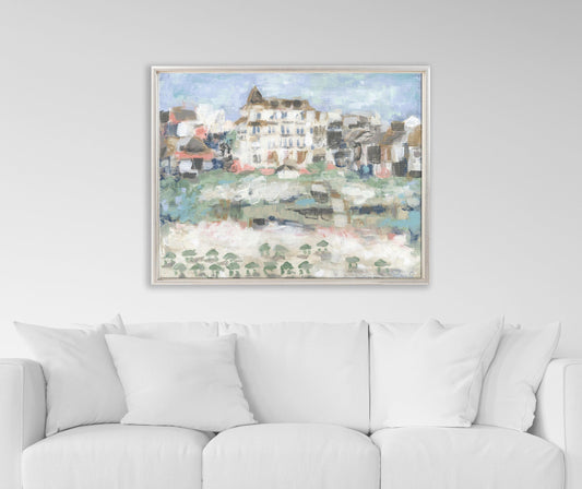 Rosemary Beach View Canvas 30A Rosemary Beach Hand Embellished Giclee Beach House Art on Canvas Painting Pearl Hotel Print on Canvas