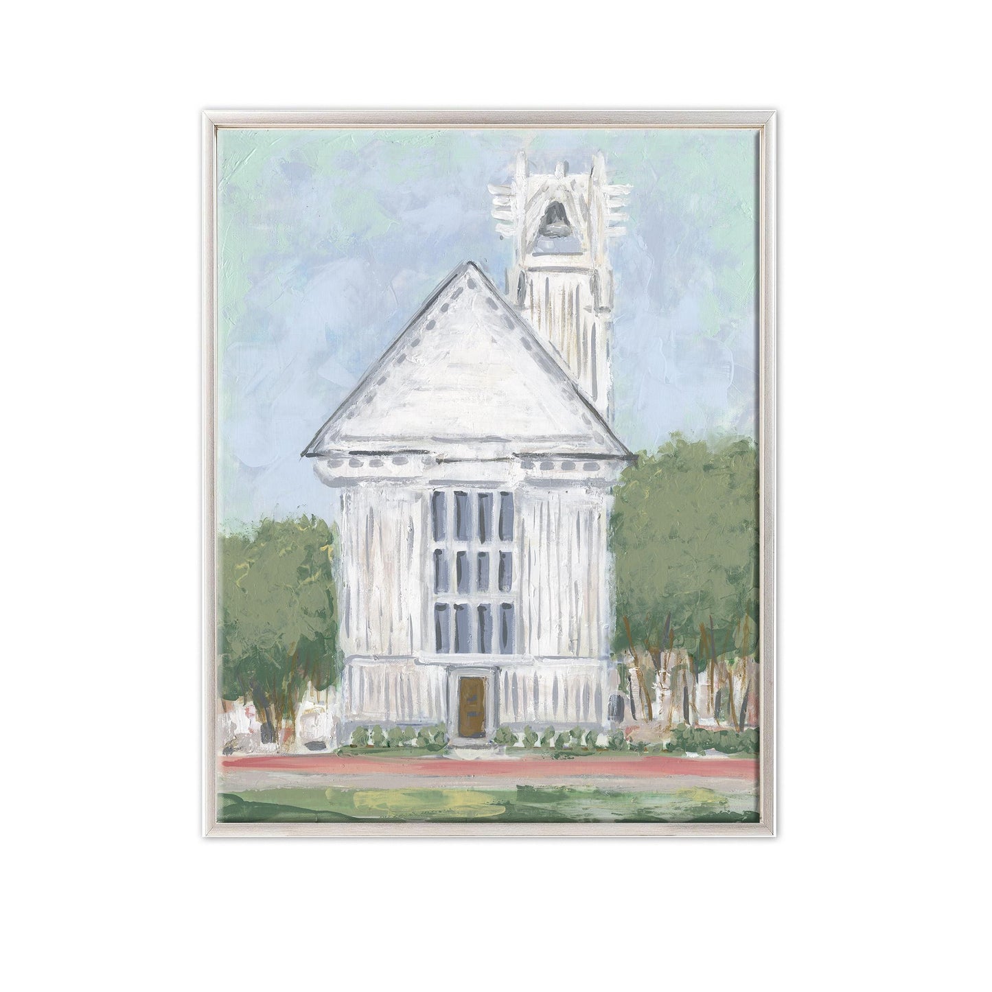 Seaside Chapel Painting: 30A Florida Beach Art, Hand Embellished Giclee