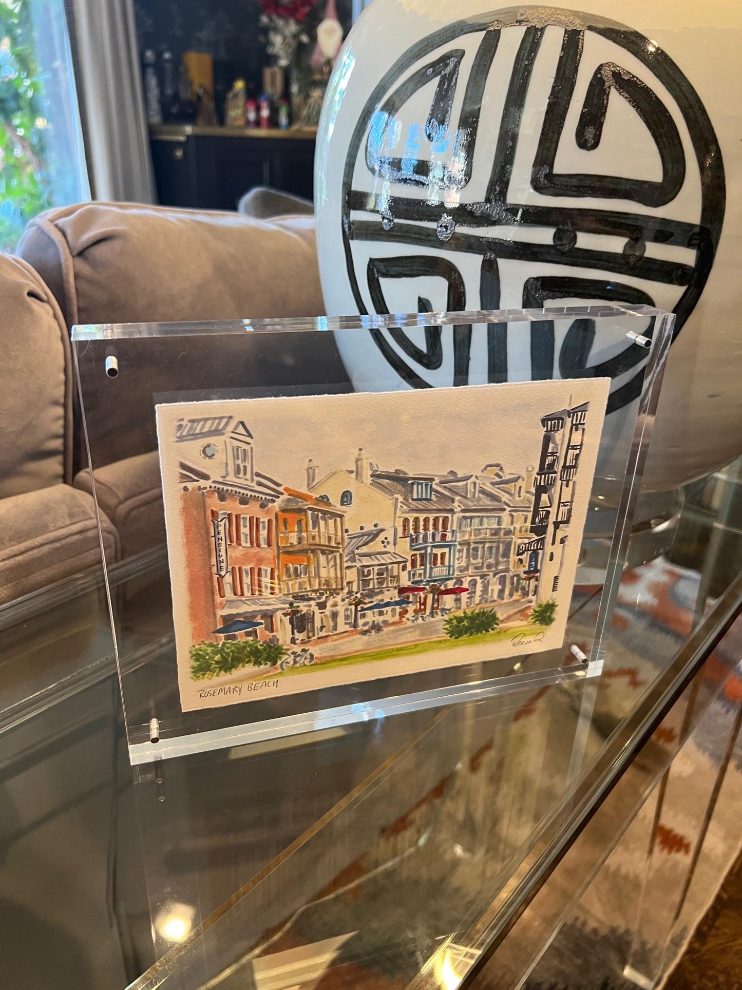 Main Street Rosemary Beach Art Print 30A Art Rosemary Beach Wall Art Beach House Decor Beach Vacation Keepsake Pearl Hotel Painting