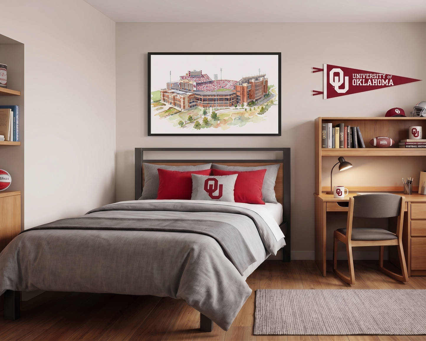 Gaylord Family - Oklahoma Memorial Stadium Print