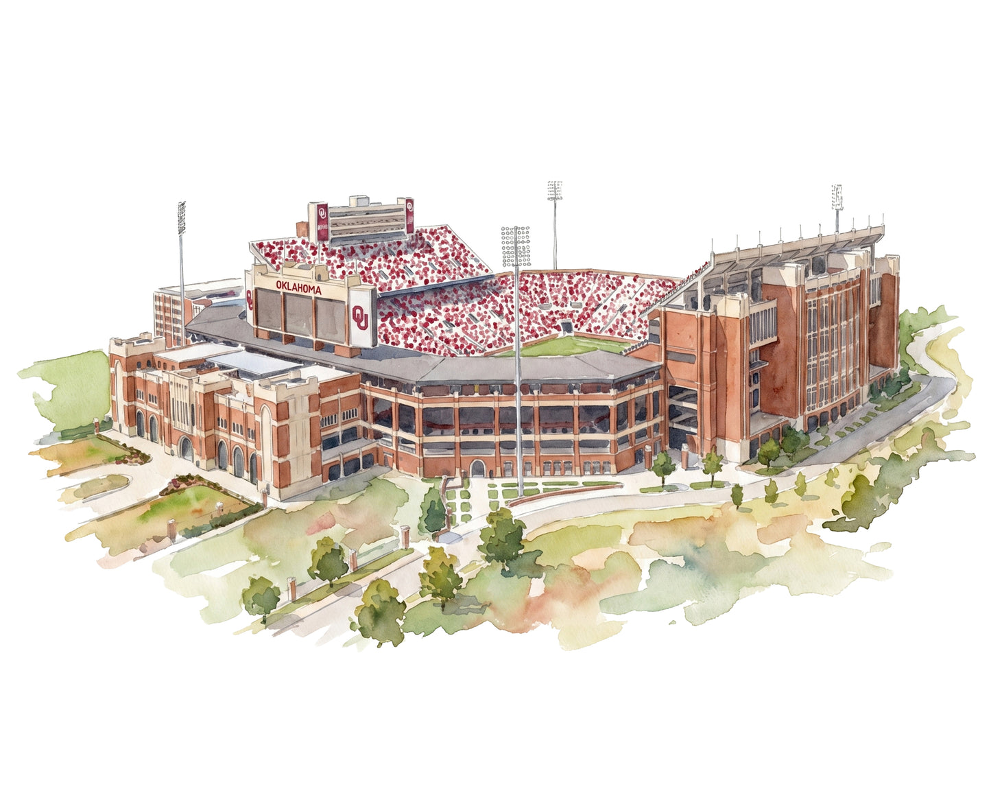 Gaylord Family - Oklahoma Memorial Stadium Print